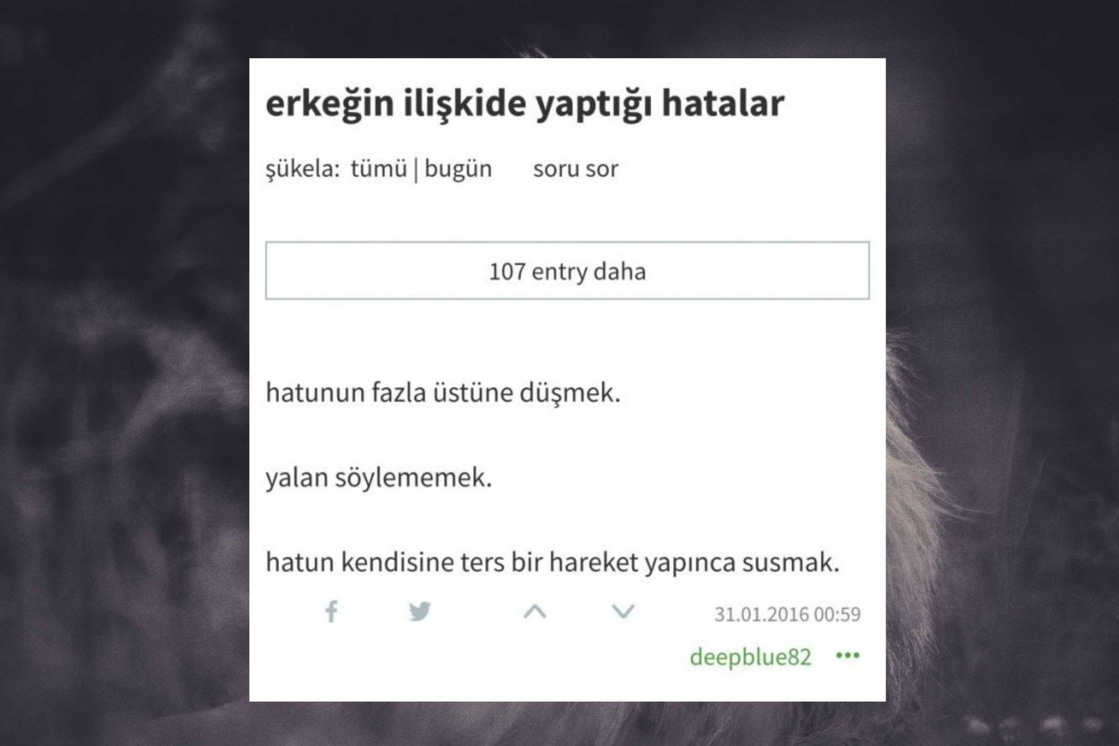 Erkeğin İlişkide Yaptığı Hatalar – Ekşi Sözlük