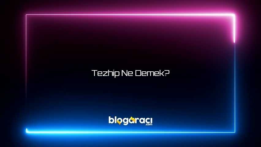 Tezhip Ne Demek?