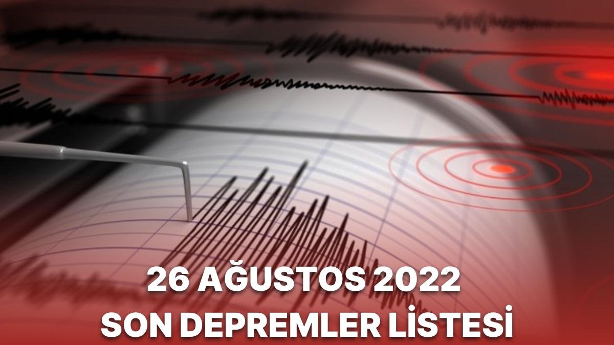 Deprem Mi Oldu? 26 Ağustos 2022 AFAD Ve Kandilli Rasathanesi Son ...