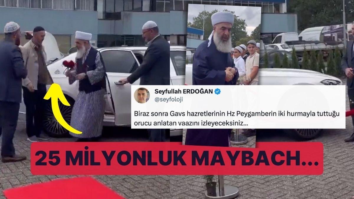 25 Milyonluk Maybach Aracından İnen Menzil Şeyhine Kırmızı Halı ile Karşılama!