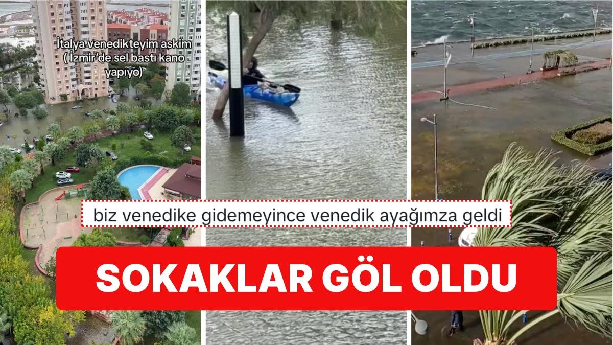 İzmir’de Sokakların Sular Altında Kalmasından Sonra Ortaya Çıkan İlginç Manzaralar