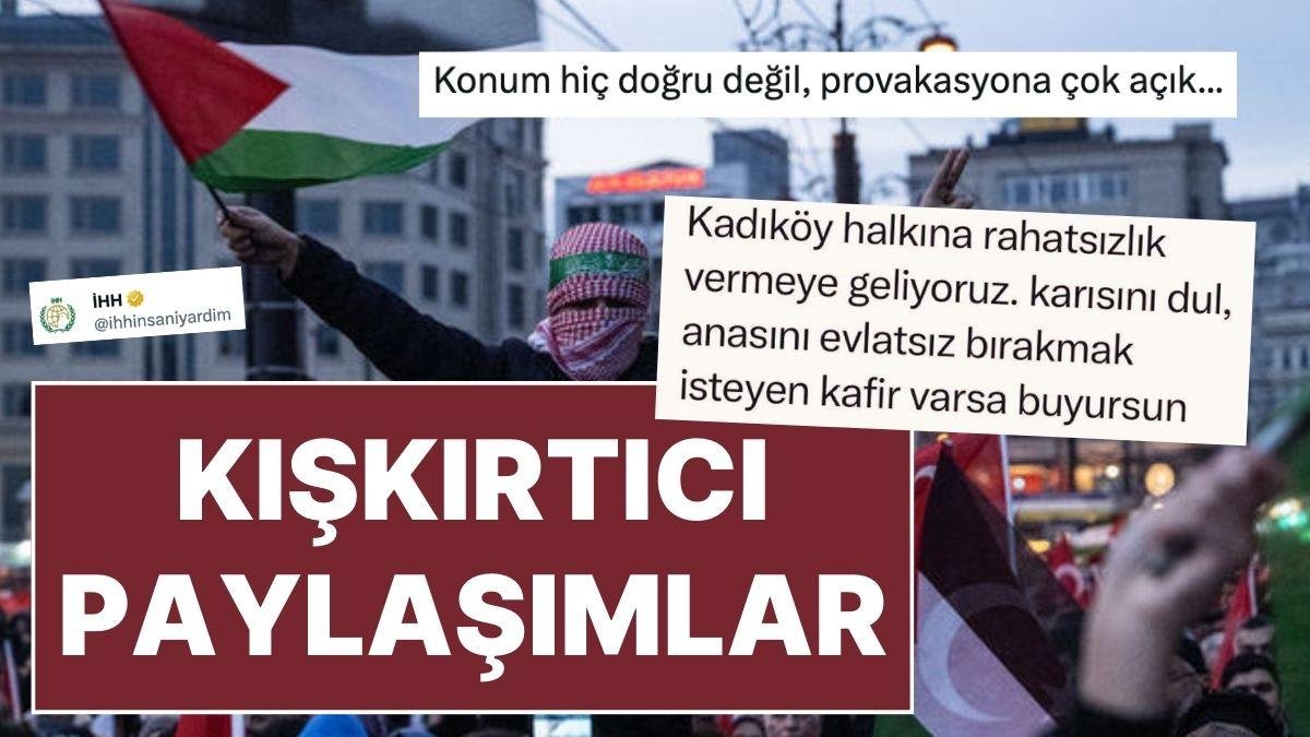 Kadıköy’deki Filistin Yürüyüşü Öncesi Provokasyon: “Karısını Dul Bırakmak İsteyen Kafirler Gelsin”