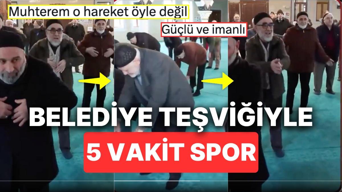 Bağcılar Belediyesi’nin Yaşlı Vatandaşlara Spora Teşvik İçin “5 Vakit Spor” İle Camide Eğitim Verdiği Anlar