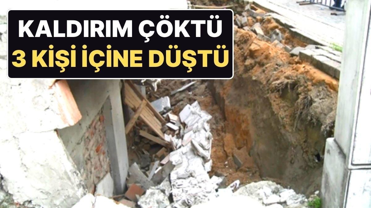 Güngören’de Kaldırım Çöktü, Oradan Geçen 3 Kişi Çukura Düştü