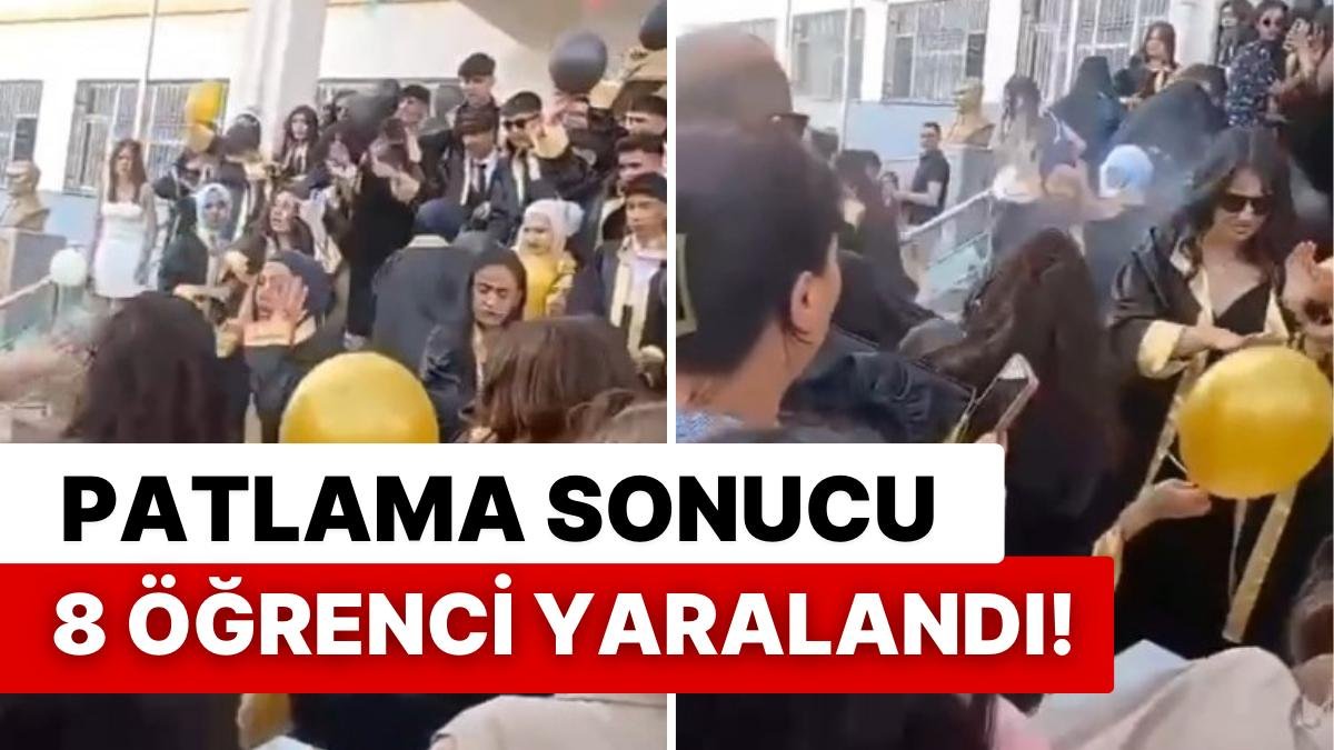 Gaziantep’te Okul Mezuniyetinde Helyum Gazlı Balonun Patlaması Sonucu 8 Kişi Yaralandı