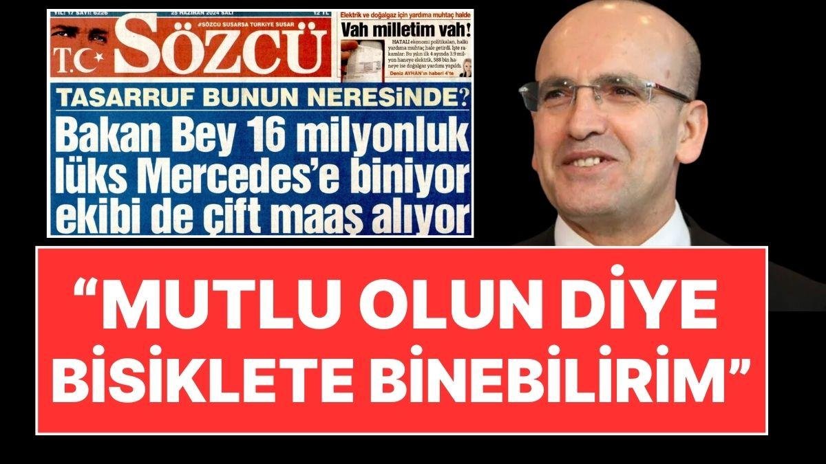 Hazine ve Maliye Bakanı Mehmet Şimşek’ten Sözcü Gazetesi’ne Yanıt