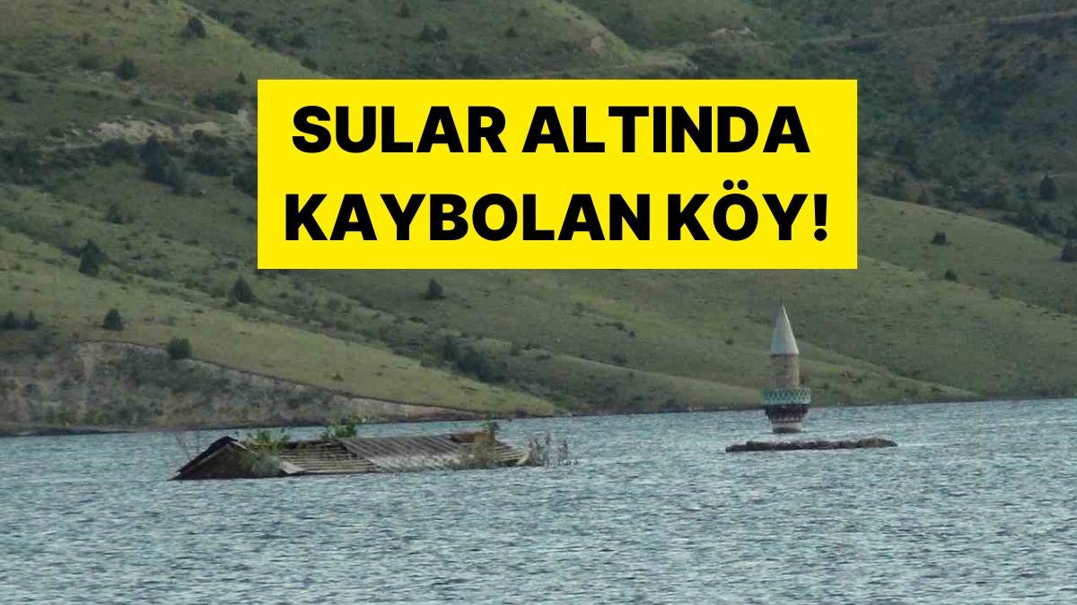 Kars’ta Köy Sular Altında Kaldı: Köyden Geriye 100 Yıllık Caminin Minaresi Kaldı