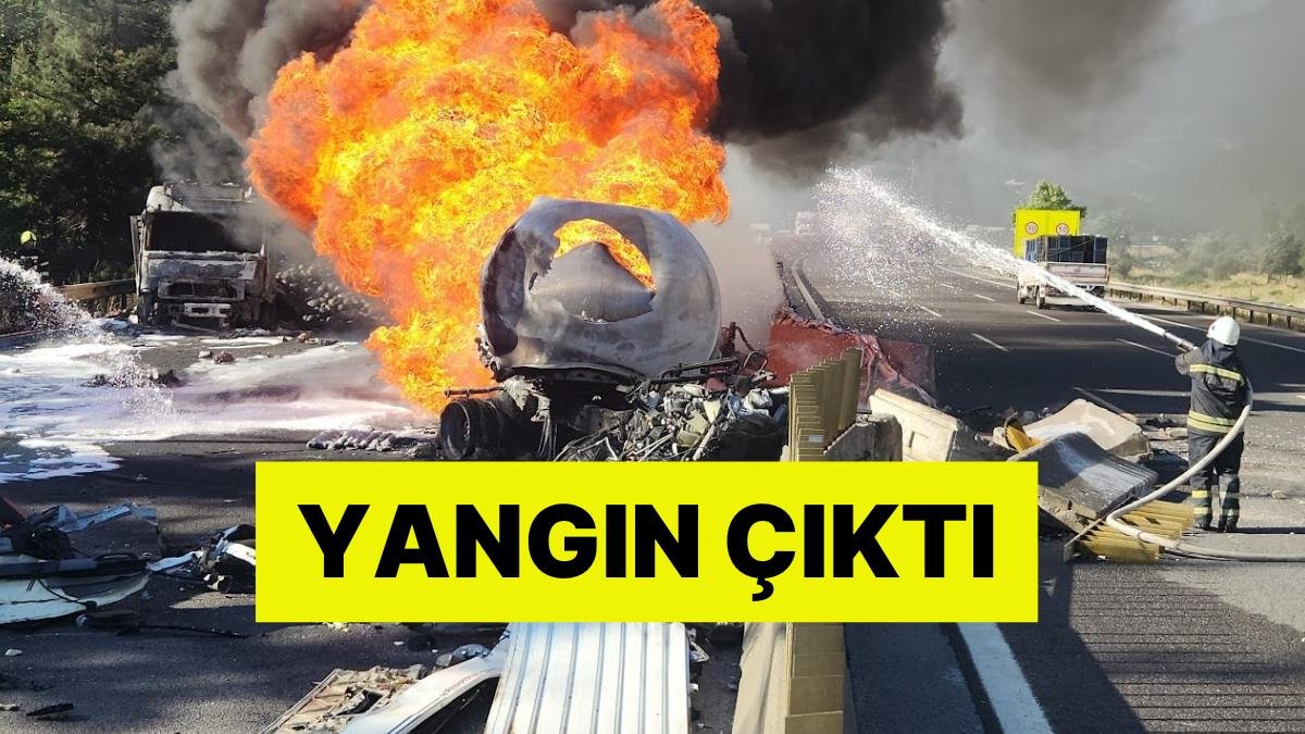 Otoyolda Korkutan Yangın: Akaryakıt Tankeri, Karpuz Yüklü TIR’a Çarptı