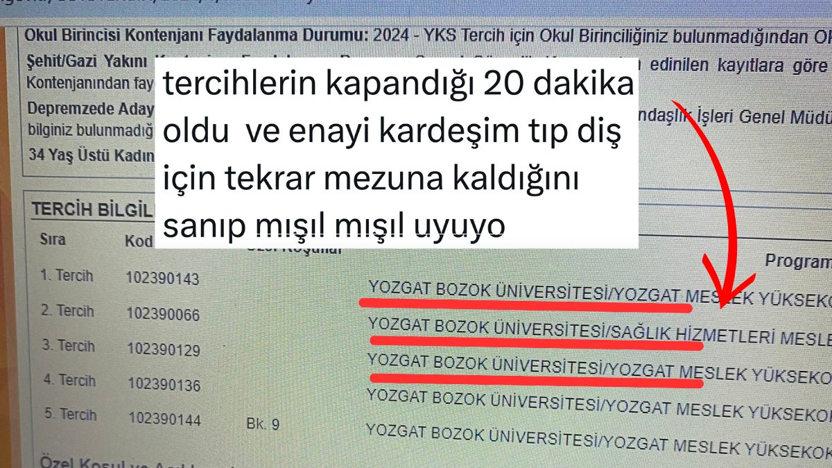 Mezuna Kalmak İsteyen Kardeşi Yerine Tercih Yapan Deccal Abi