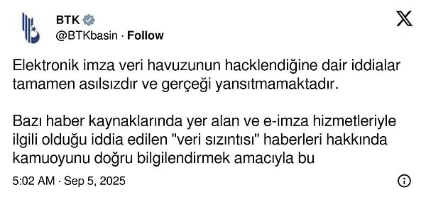 BTK: “E-İmza Şifreleri Çalındı” İddiası Yalanlandı