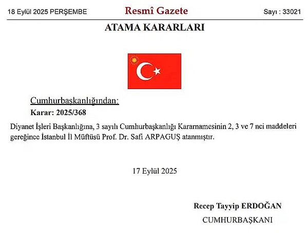 Diyanet İşleri Başkanı Değişti: Görev Süresi Dolan Ali Erbaş'ın Yerine Yeni Başkan