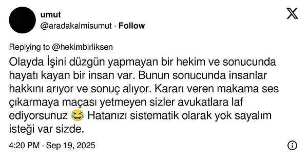 Doktora Verilen 108 Milyon TL Tazminat Cezası: Hekimler ve Avukatlar X’te Karşı Karşıya