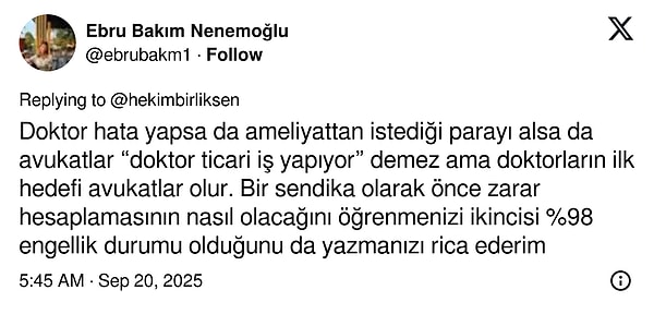 Doktora Verilen 108 Milyon TL Tazminat Cezası: Hekimler ve Avukatlar X’te Karşı Karşıya
