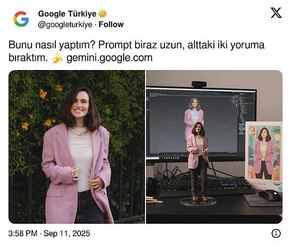Güçlü Google Promptu ile Geminida Nano Banana: Fotoğraflardan 3D Modeller Oluşturmanın Pratik Yolu
