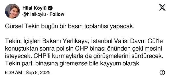 Gürsel Tekinden Valilik ve İçişleri Bakanlığına Telefon: CHP İl Binası İçin Flaş Hamle