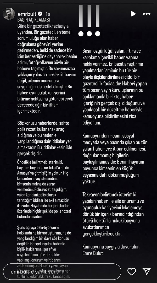 Hudutsuz Sevda’nın Emre Bulut’u: Sahte Polis Rozetiyle Araç Kaçırma İddiasına Tepki