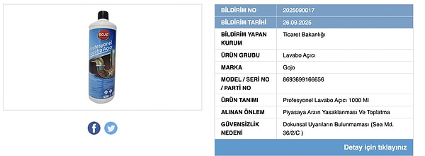 İki Temizlik Ürünü Piyasadan Çekildi: Satış Yasaklandı
