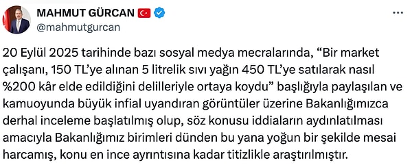 Marketteki Yağ Fiyatı Videosuna Ticaret Bakanlığı Ceza Faciası