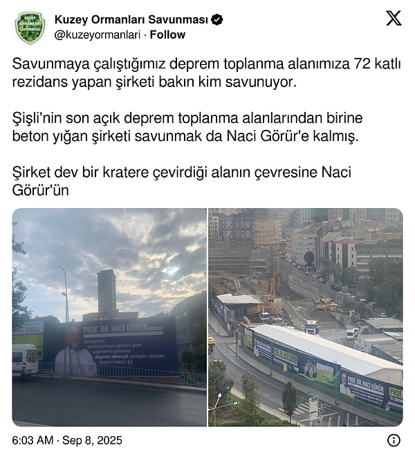 Naci Görür: Şantiyedeki Afişler Protesto Edildi, Açıklama ve Paylaşım Tartışma Yarattı