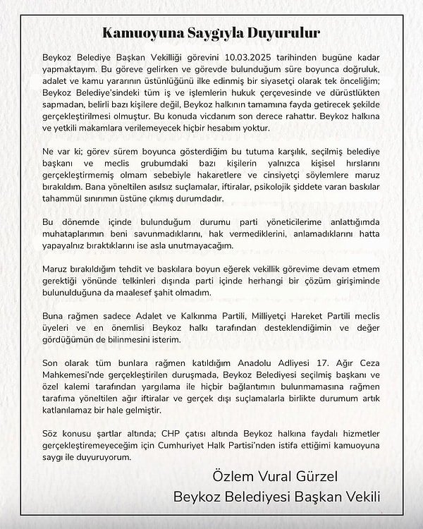Özlem Vural Güzel CHP'den İstifa Etti, AKP'ye Geçeceği İddia