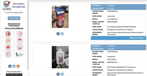 Ticaret Bakanlığı Güvensiz Ürünleri İlan Etti: İki Lavabo Açıcı Satışı Yasaklandı