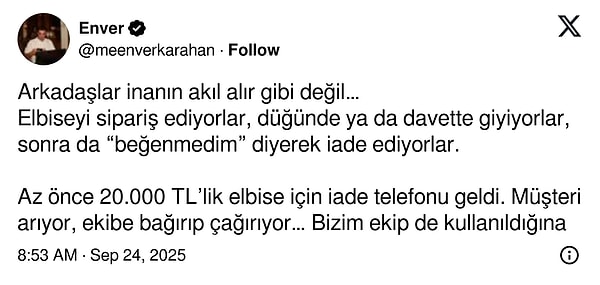 X Kullanıcısı İsyanı: Lüks Elbiseler İçin Ücreti İsteyen Kadınlar