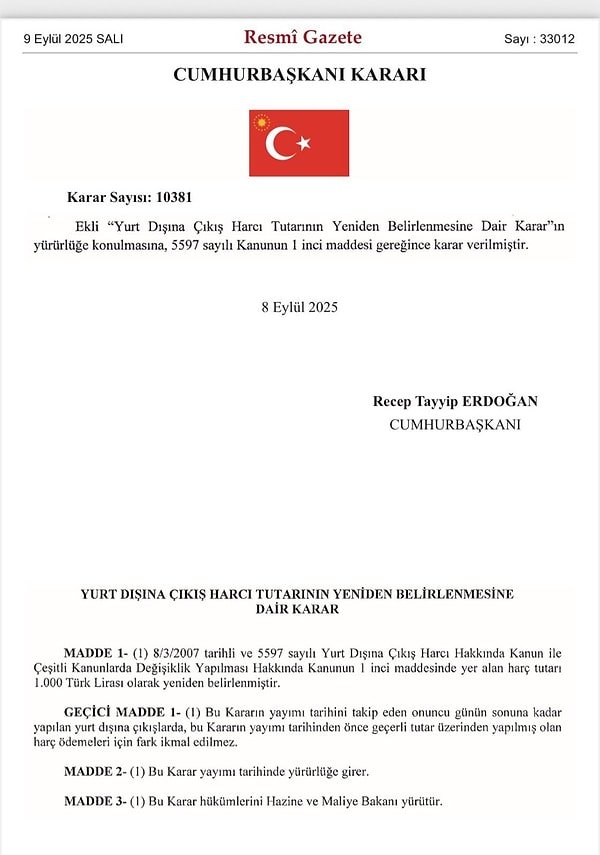 Yurt Dışı Çıkış Harcı Zamlara Gitti