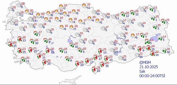 21 Ekim Salı Hava Durumu: Karambol Geliyor; Soğuk Hava ve Fırtına Başlıyor