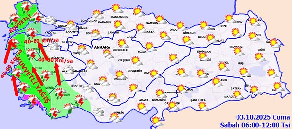 3 Ekim Cuma Hava Durumu ve Uyarı: Meteoroloji Seviyesi Artıyor