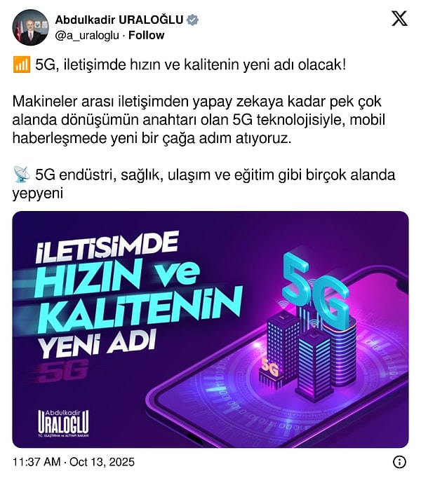 5G Türkiye’yi Şimşek Hızında Taşıyacak: 1 Nisan 2026’da Başlıyor