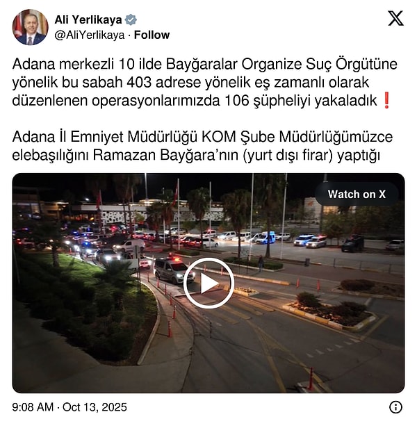 Adana’da Bayğaralar Çetesine Operasyon: 106 Gözaltı