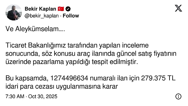 Bebeğime Selamını ilet: 279 bin lira ceza