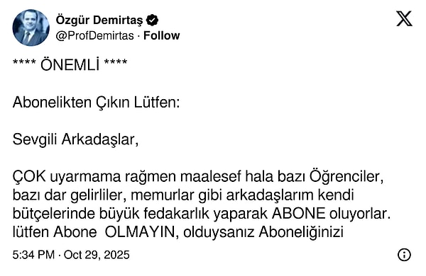 Dar Gelirliye Özgürlük Şarkısı: Özgür Demirtaş Kitleyle İsyanda — İş İnsanı ve Beyaz Yaka Değilsen Çıkın!