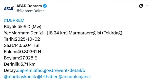 İstanbul’da Deprem mi? Marmara’da 2 Saatte 3 Sallantı