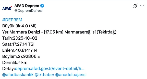 İstanbul’da Deprem mi? Marmara’da 2 Saatte 3 Sallantı