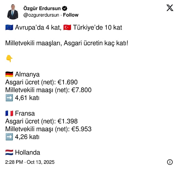 Milletvekili Maaşı: Asgari Ücretin Kaç Katı? Türkiye 6 Ülkeyle Karşılaştırıldı