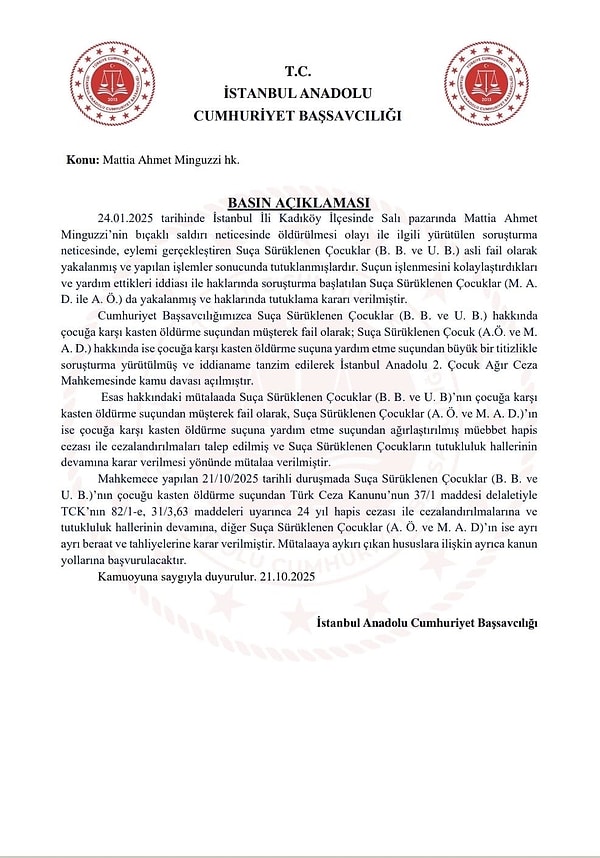 Savcılıktan Beraat Kararına itiraz: Mattia Ahmet Minguzzi davası