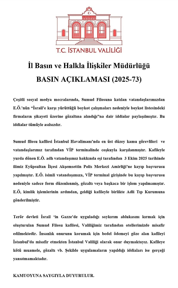 Sumud Filosu’ndan Dönen Erdem Özveren Gözaltı