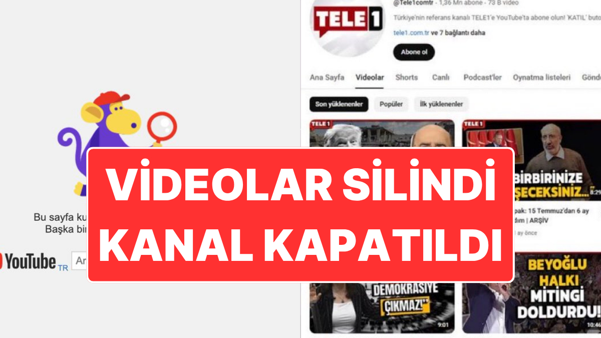 TELE1’in YouTube Kanalı Kapatıldı: Videolar Silindi