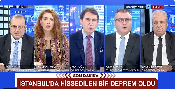 TGRT Haber Stüdyosunda 6.1 Büyüklüğünde Deprem Canlı Hissedildi