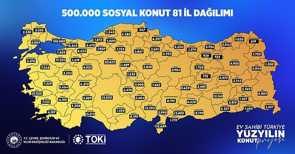 TOKİ 500 Bin Sosyal Konut: 81 İlin Dağılımı Belli Oldu