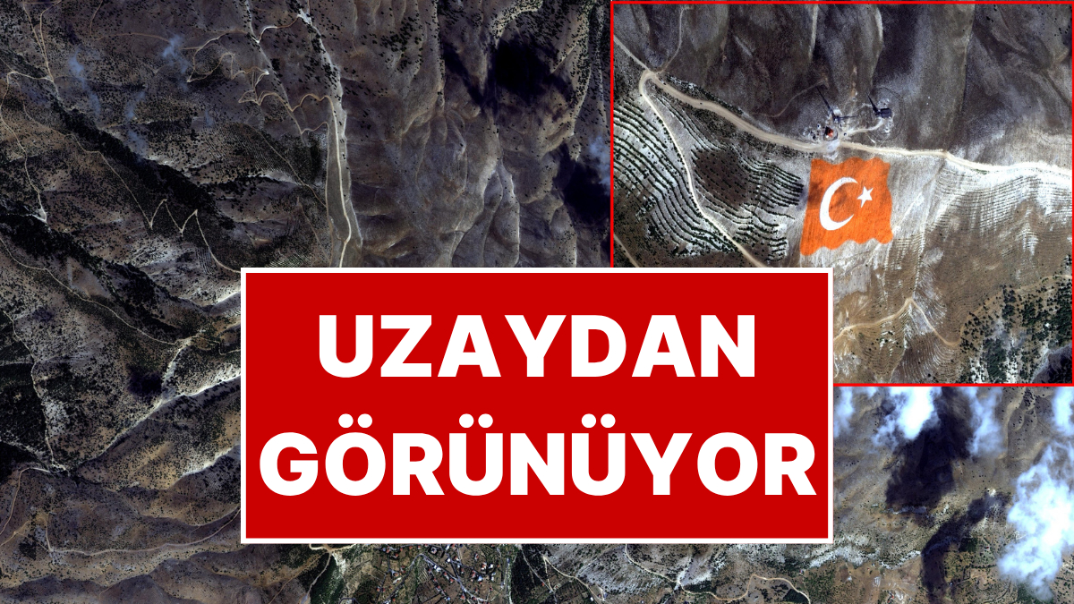 Uzaydan Görülen Türkiye Bayrağı
