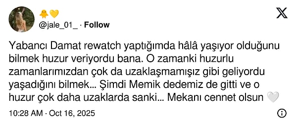 Yaşamını Yitiren Yabancı Damat’ın Memik Dedesi Arif Erkin Güzelbeyoğlu Sevenlerini Üzüntüye Boğdu: Vefat Haberi