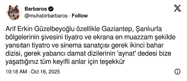 Yaşamını Yitiren Yabancı Damat’ın Memik Dedesi Arif Erkin Güzelbeyoğlu Sevenlerini Üzüntüye Boğdu: Vefat Haberi