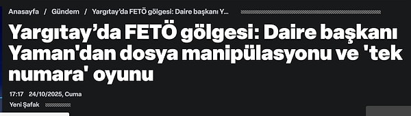 Yeni Şafak Çetesi Çıkışı: Mala Yüzleşmeyenler İçin Söz