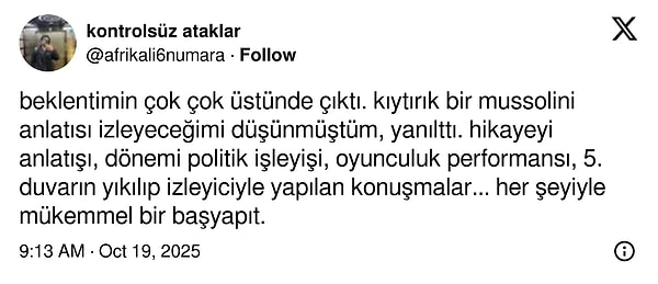 Yüzyılın Oğlu: Mussolini Dizisi İzleyicileri Büyüleyen Sonuçlar ve Tarihin İzinde