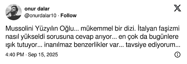 Yüzyılın Oğlu: Mussolini Dizisi İzleyicileri Büyüleyen Sonuçlar ve Tarihin İzinde