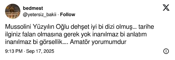 Yüzyılın Oğlu: Mussolini Dizisi İzleyicileri Büyüleyen Sonuçlar ve Tarihin İzinde