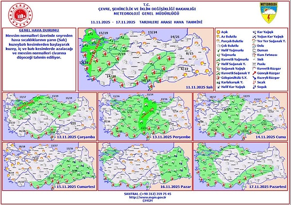 11 Kasım Salı Hava Durumu: Şiddetli Yağış Günlerce Sürecek