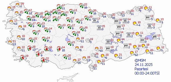 23 Kasım Pazar Hava Durumu: Batıda Yağışlar Geri Geliyor